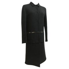 Prada Black Grey Wool Panel Coat 1990s