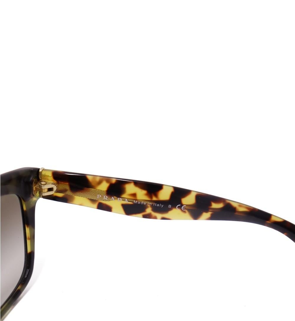 Prada Black/Havana Acetate Square Frame SPR07P Sunglasses In Excellent Condition For Sale In Amman, JO