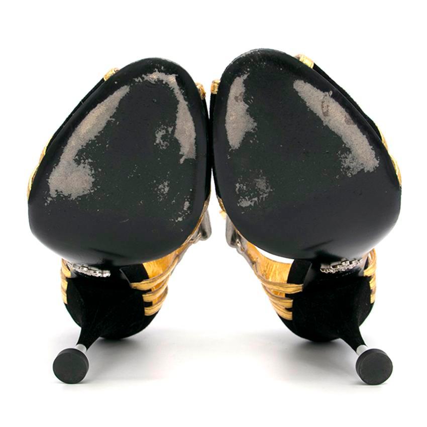 Prada Black Heels with Gold Straps  - Size EU 35.5 3