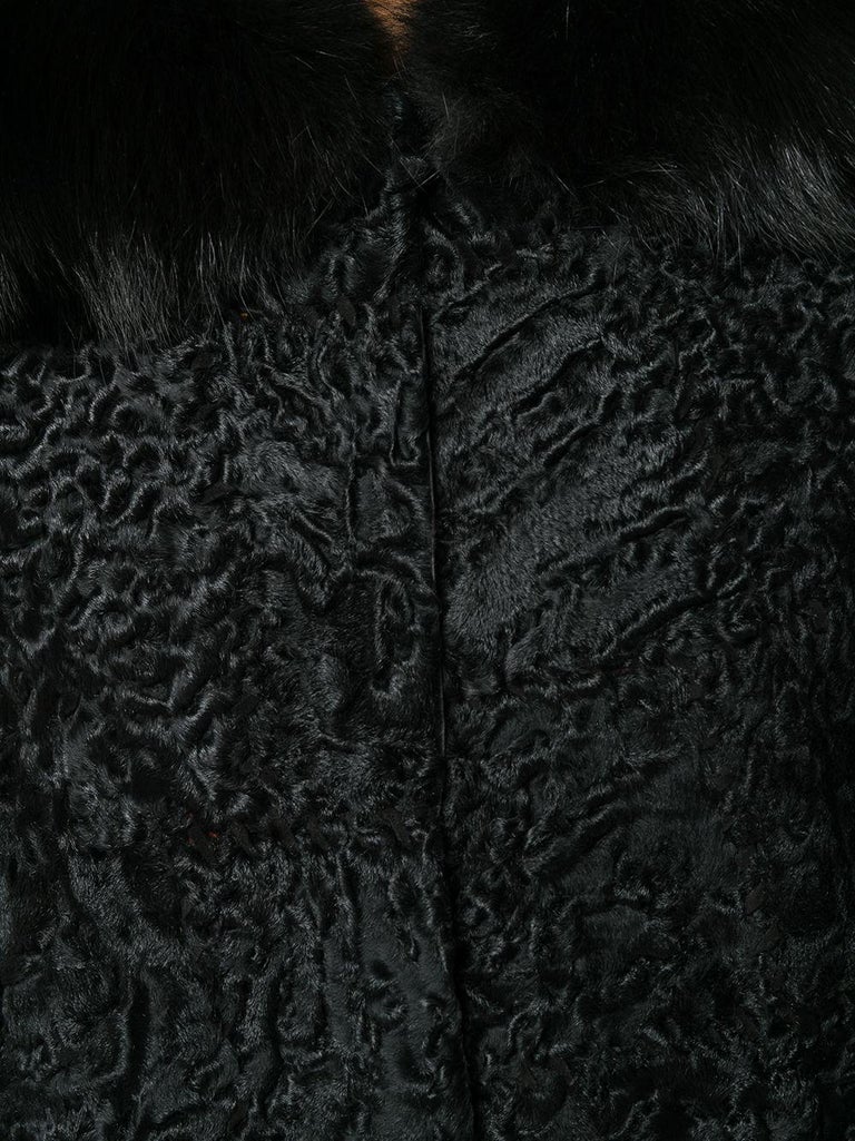 Prada Black Jacquard Astrakhan Coat For Sale at 1stDibs