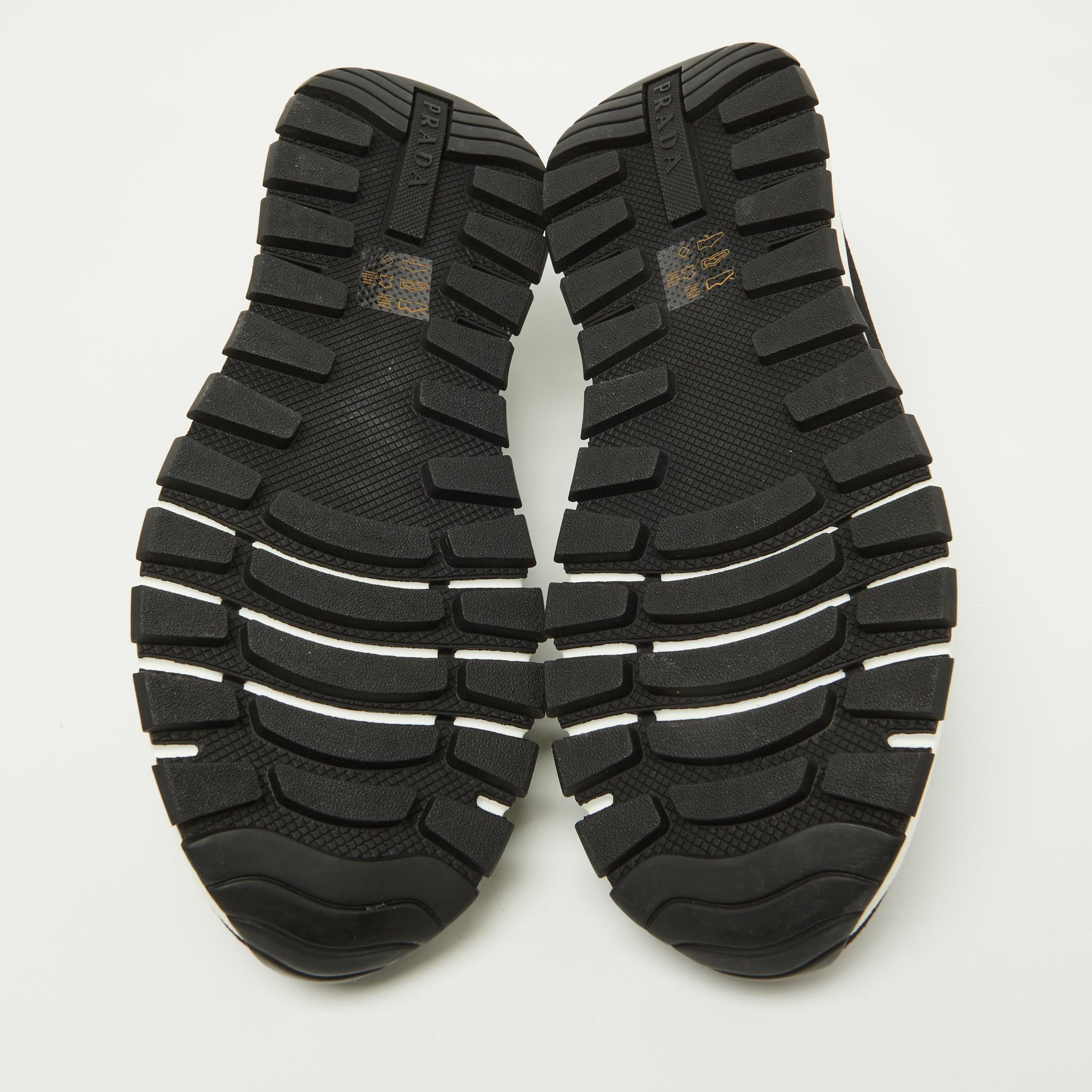 Prada Black Knit Fabric Slip On Sneakers Size 37.5 1
