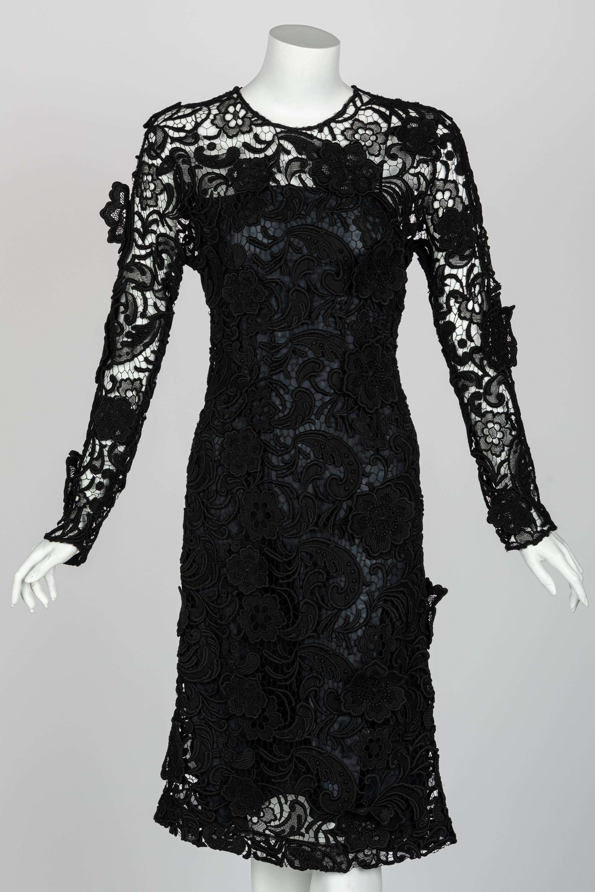 Prada Vestido de Encaje Negro Pasarela Otoño 2008 en venta 6