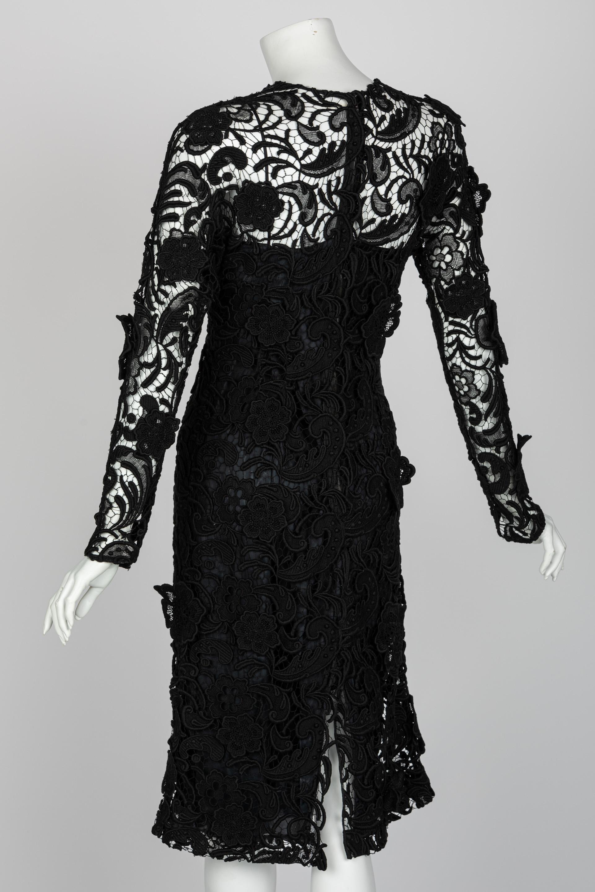 Prada Vestido de Encaje Negro Pasarela Otoño 2008 en venta 1