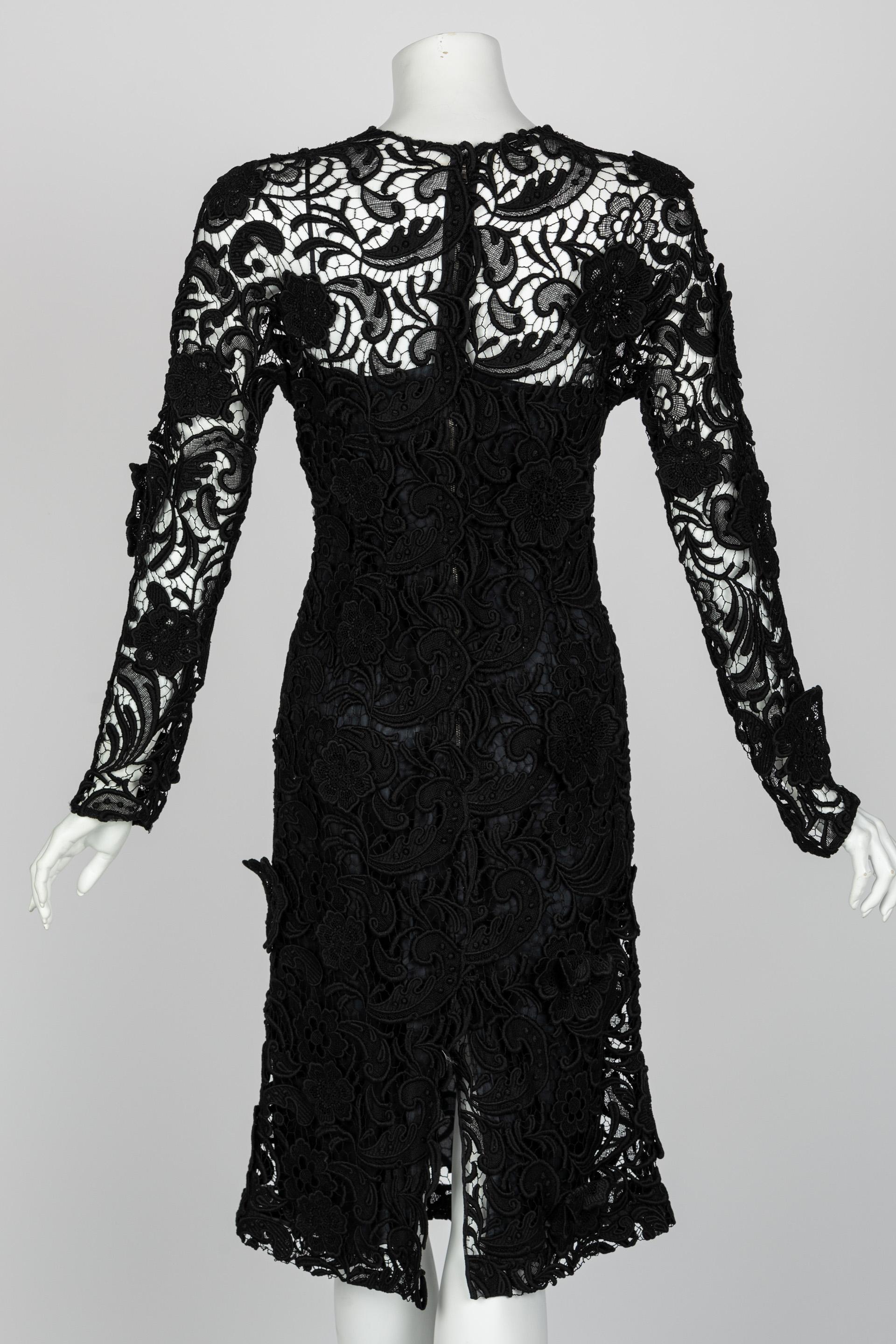 Prada Vestido de Encaje Negro Pasarela Otoño 2008 en venta 2
