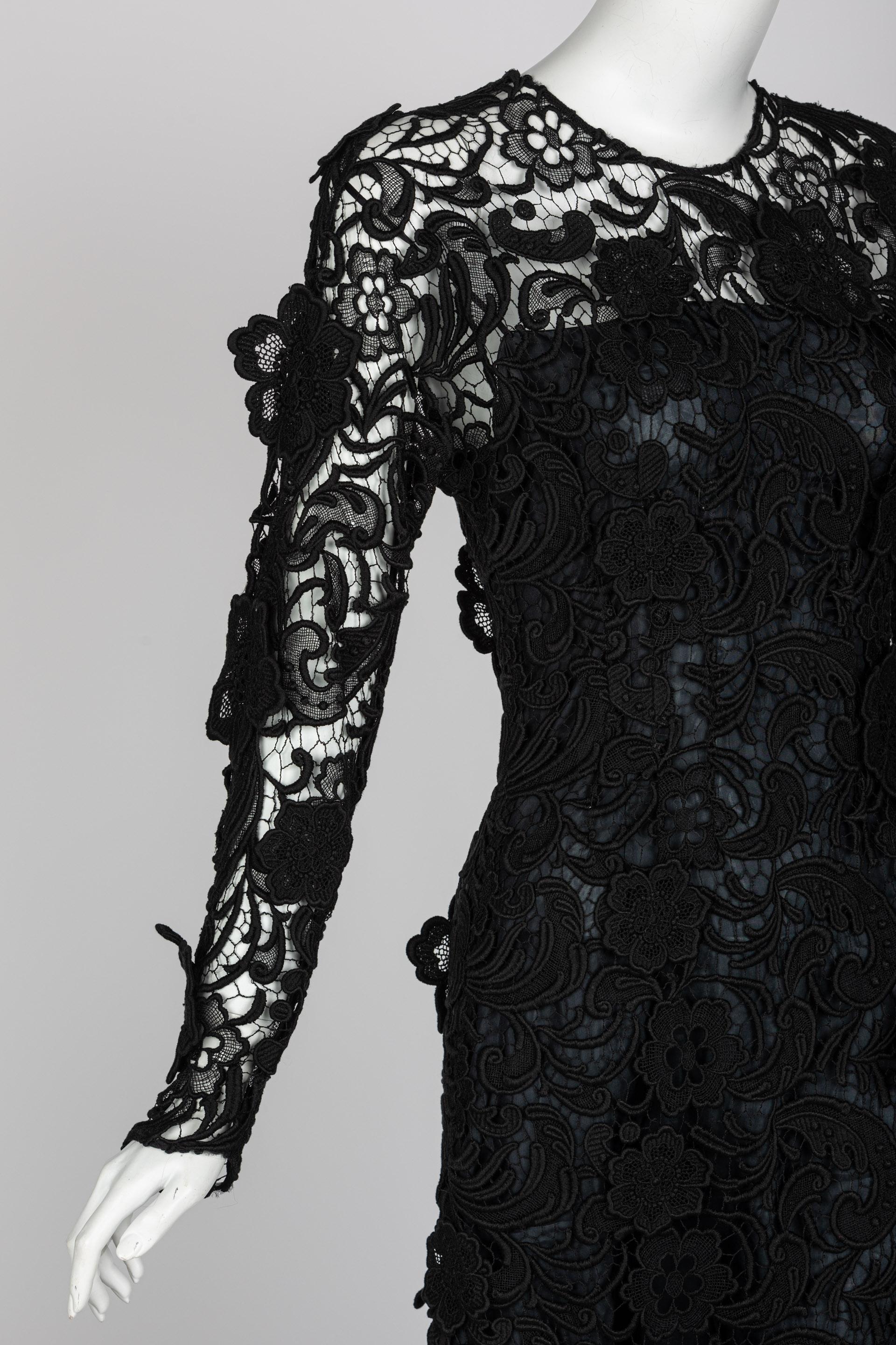 Prada Vestido de Encaje Negro Pasarela Otoño 2008 en venta 3
