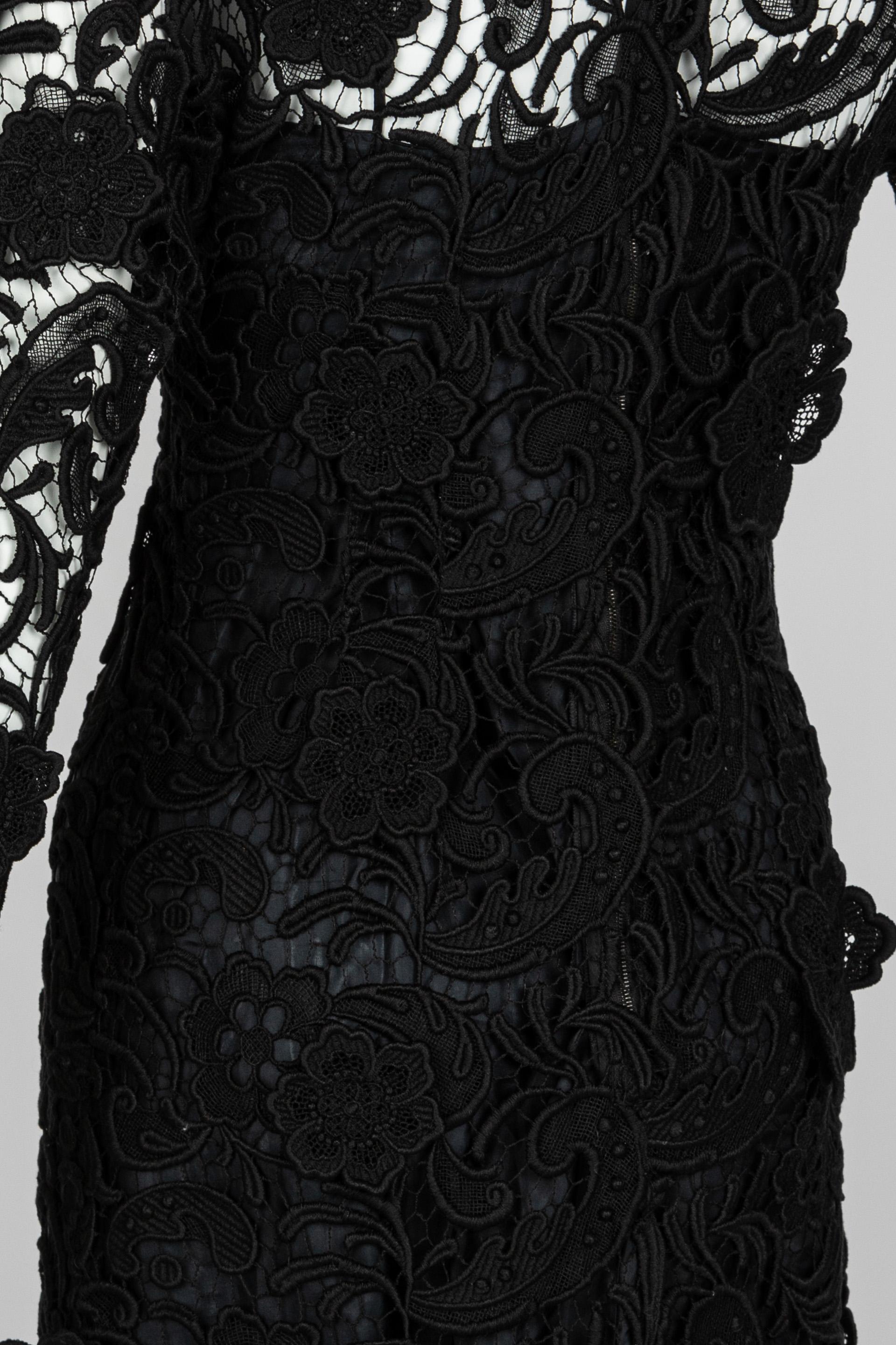 Prada Vestido de Encaje Negro Pasarela Otoño 2008 en venta 5