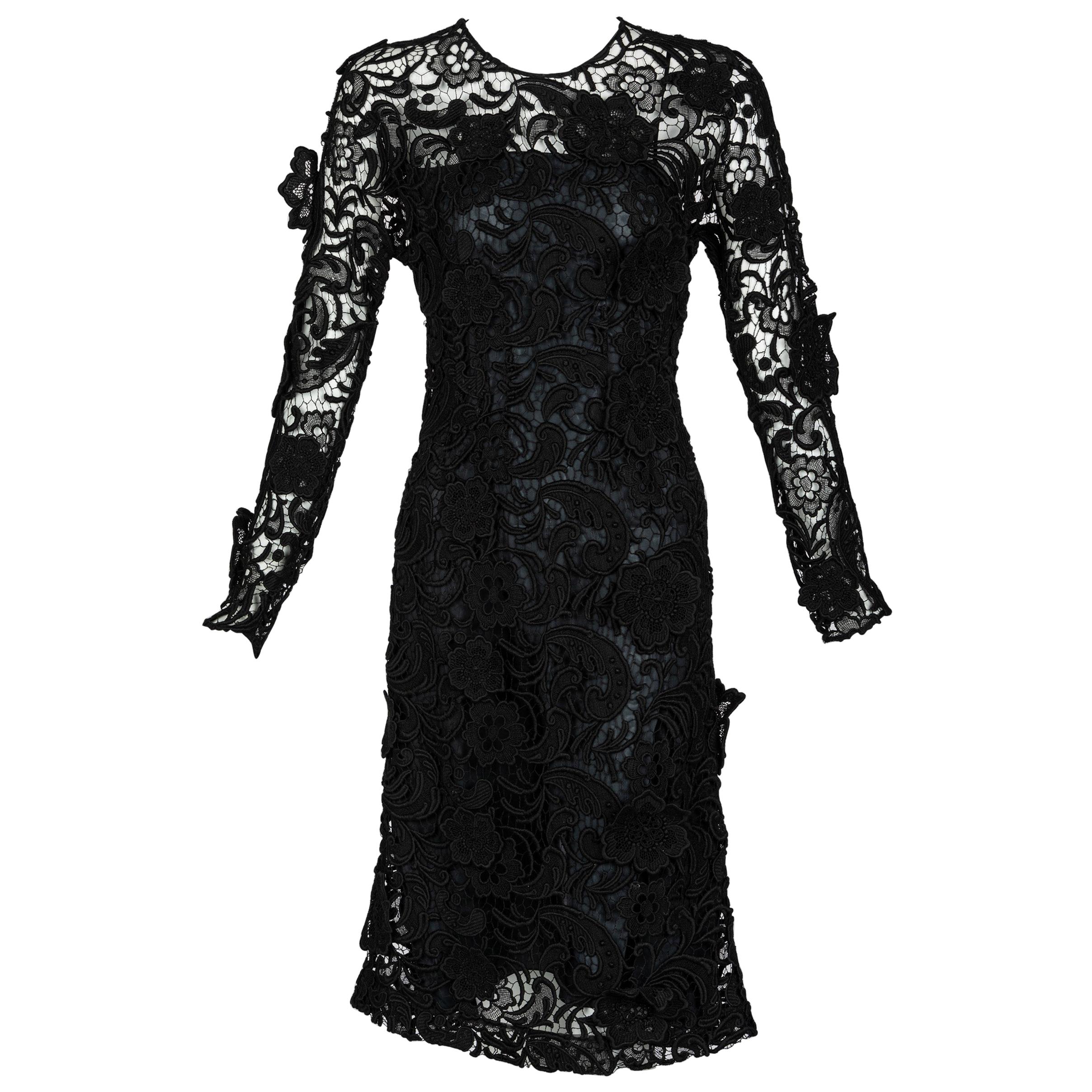 Prada Vestido de Encaje Negro Pasarela Otoño 2008 en venta