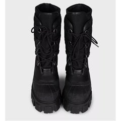 Prada Black Lace-Up Boots Size 39.5