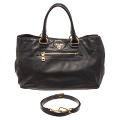 Prada Black Leather 2Way Shoulder Bag