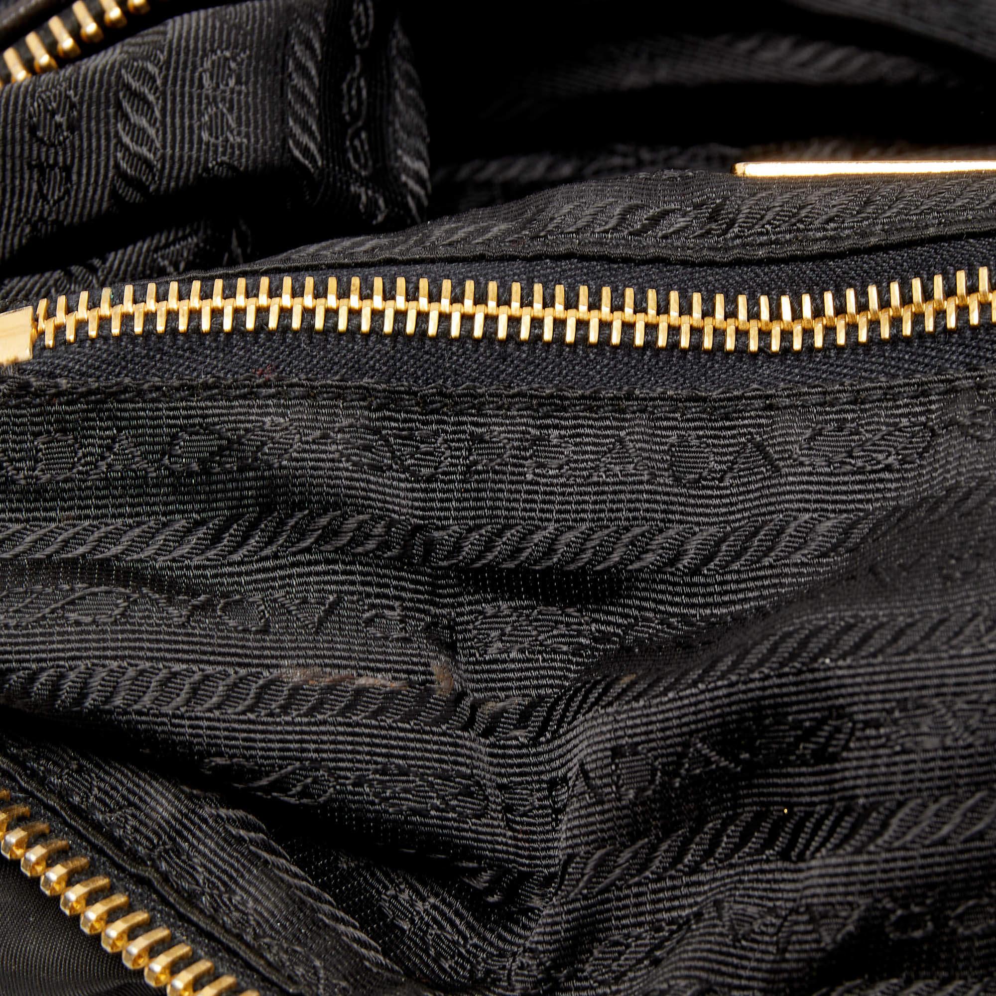 Prada Black Leather and Nylon Satchel 4