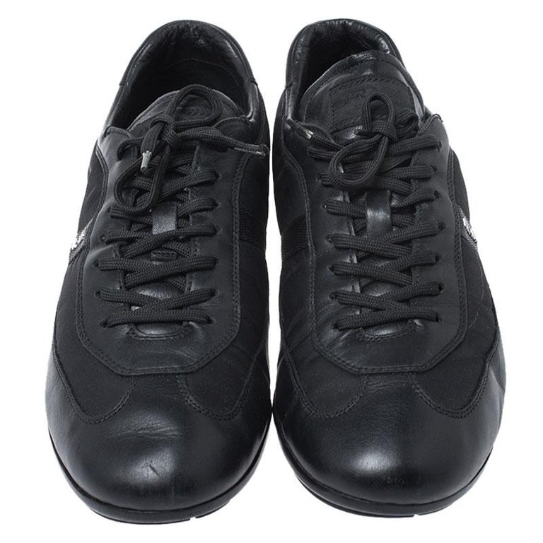 Prada Black Leather and Nylon Trainers Sneakers Size 42 at 1stDibs | prada  size 42, prada 42, black leather prada sneakers