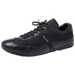 Prada Black Leather and Nylon Trainers Sneakers Size 42