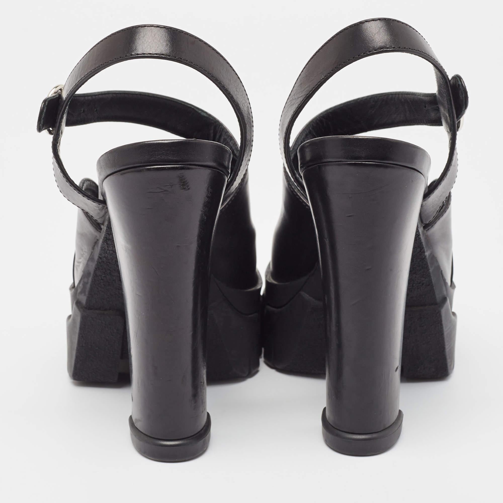 Prada Black Leather Ankle Strap Sandals Size 37 1