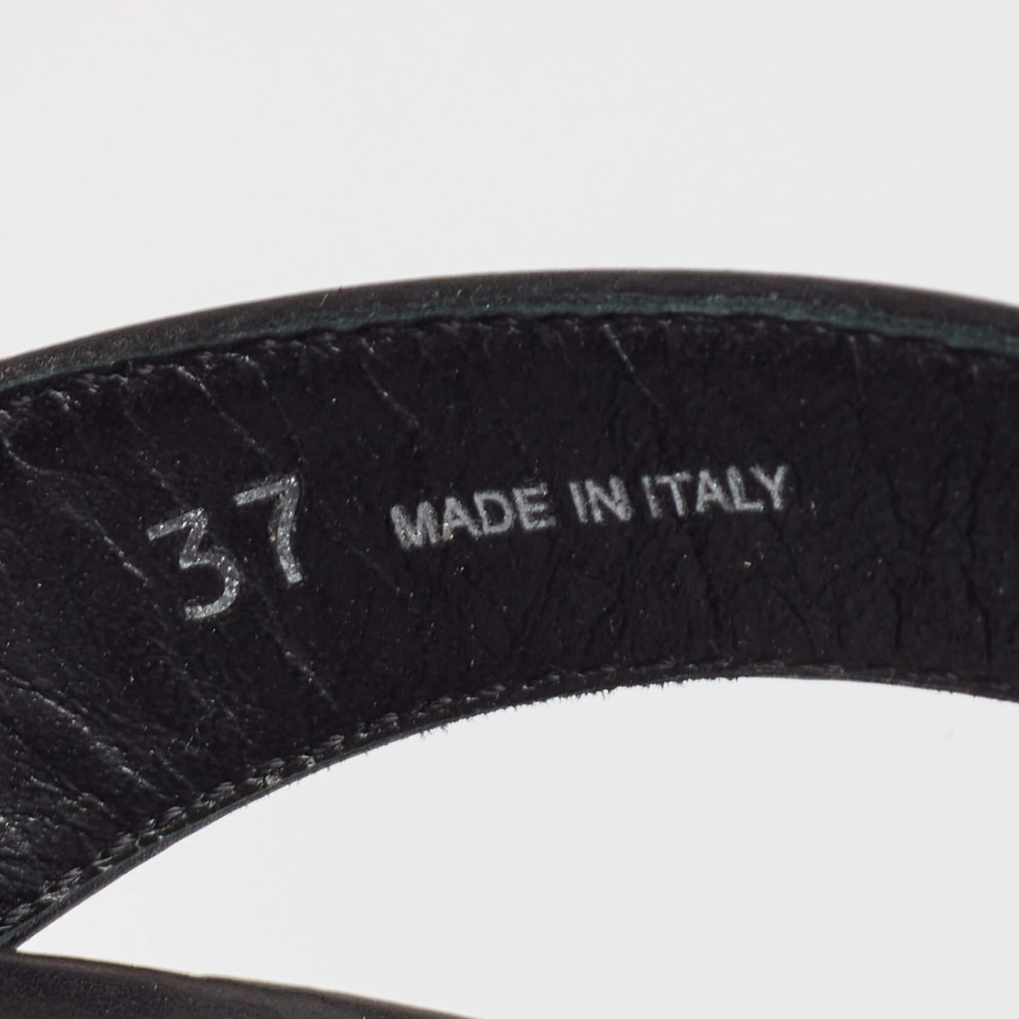Prada Black Leather Ankle Strap Sandals Size 37 4