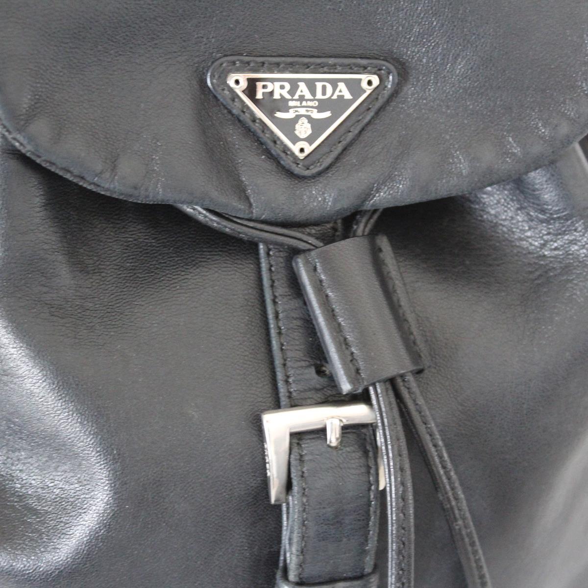 Prada Black Leather Backpack 1