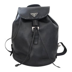 Prada Black Leather Backpack