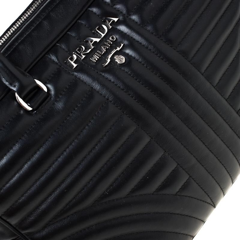 Prada Black Leather Bauletto Satchel 4