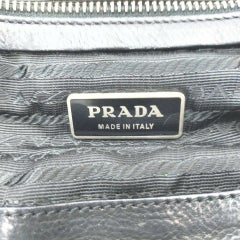 Prada Black Leather Belt Motif Shoulder Bag 862418
