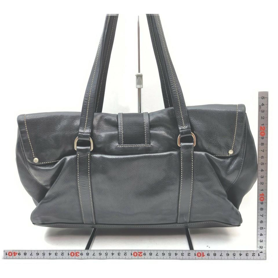 Prada Black Leather Belt Motif Shoulder Bag 862418 4