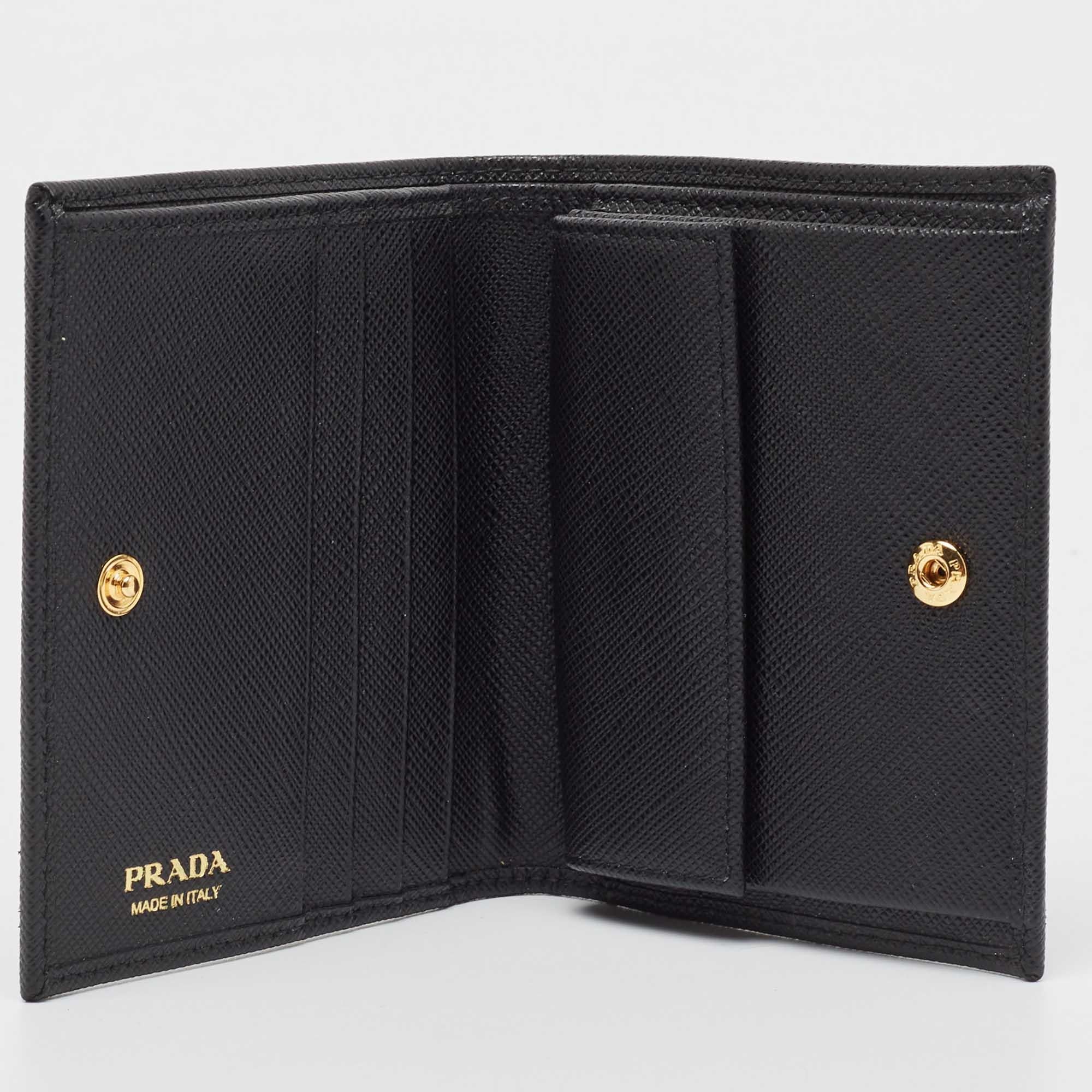 Prada Black Leather Bifold Wallet 7