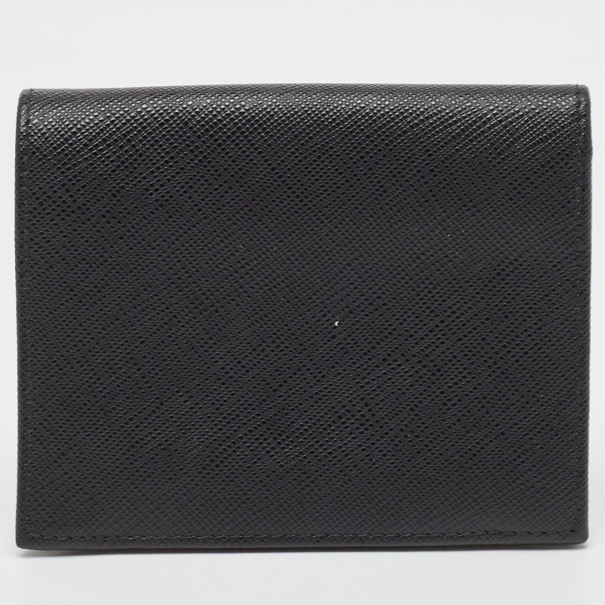 Men's Prada Black Leather Bifold Wallet