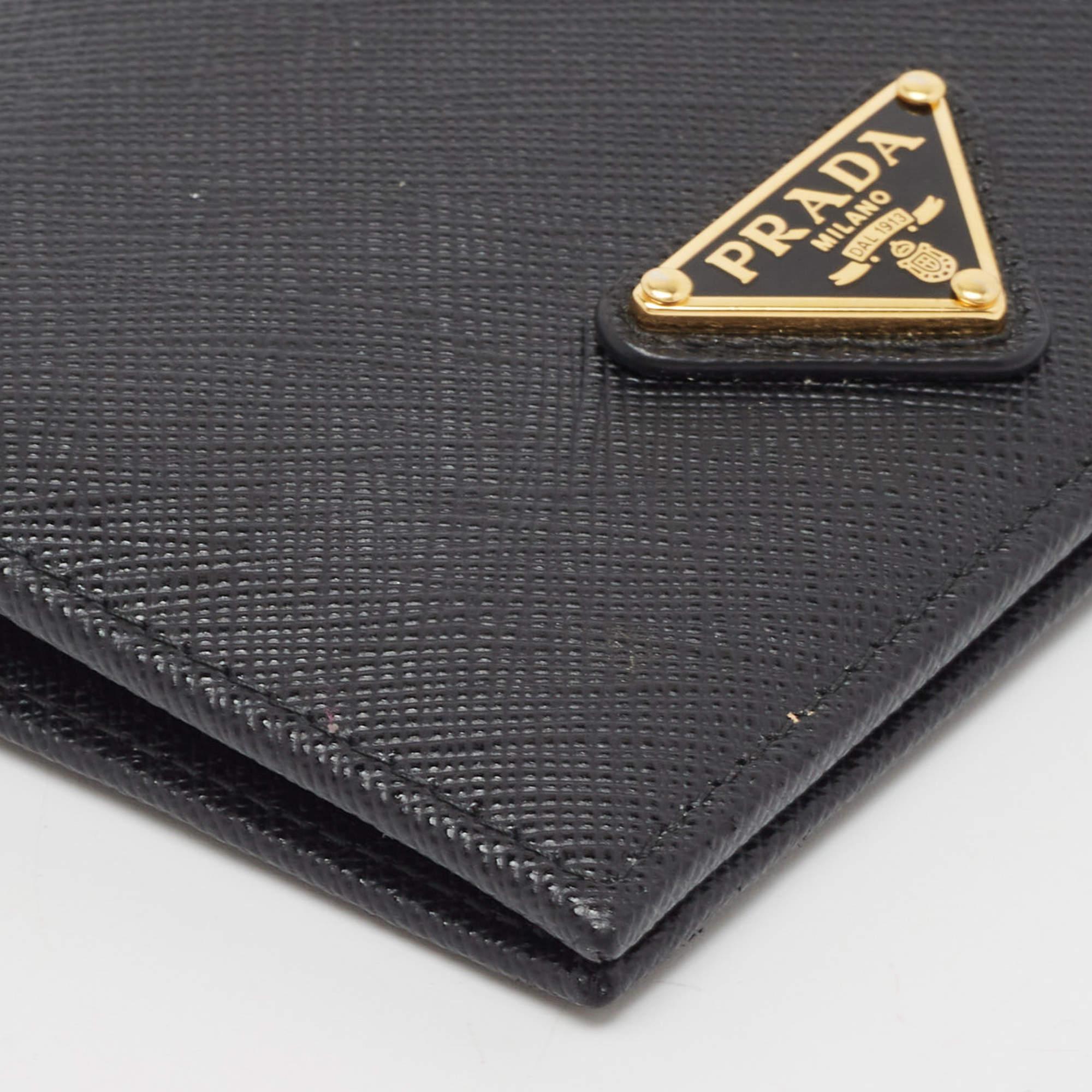 Prada Black Leather Bifold Wallet 5