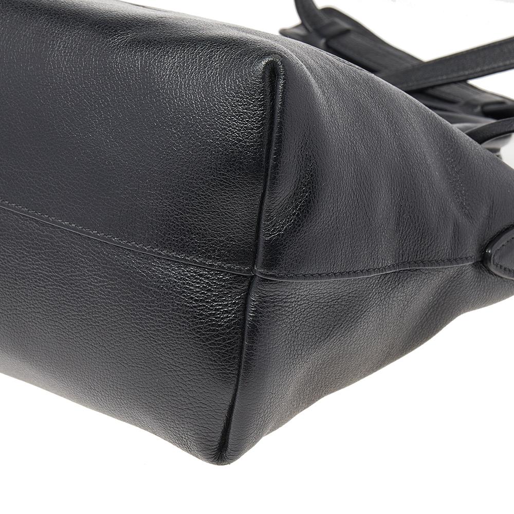 Prada Black Leather Borsa Mano Shoulder Bag 7