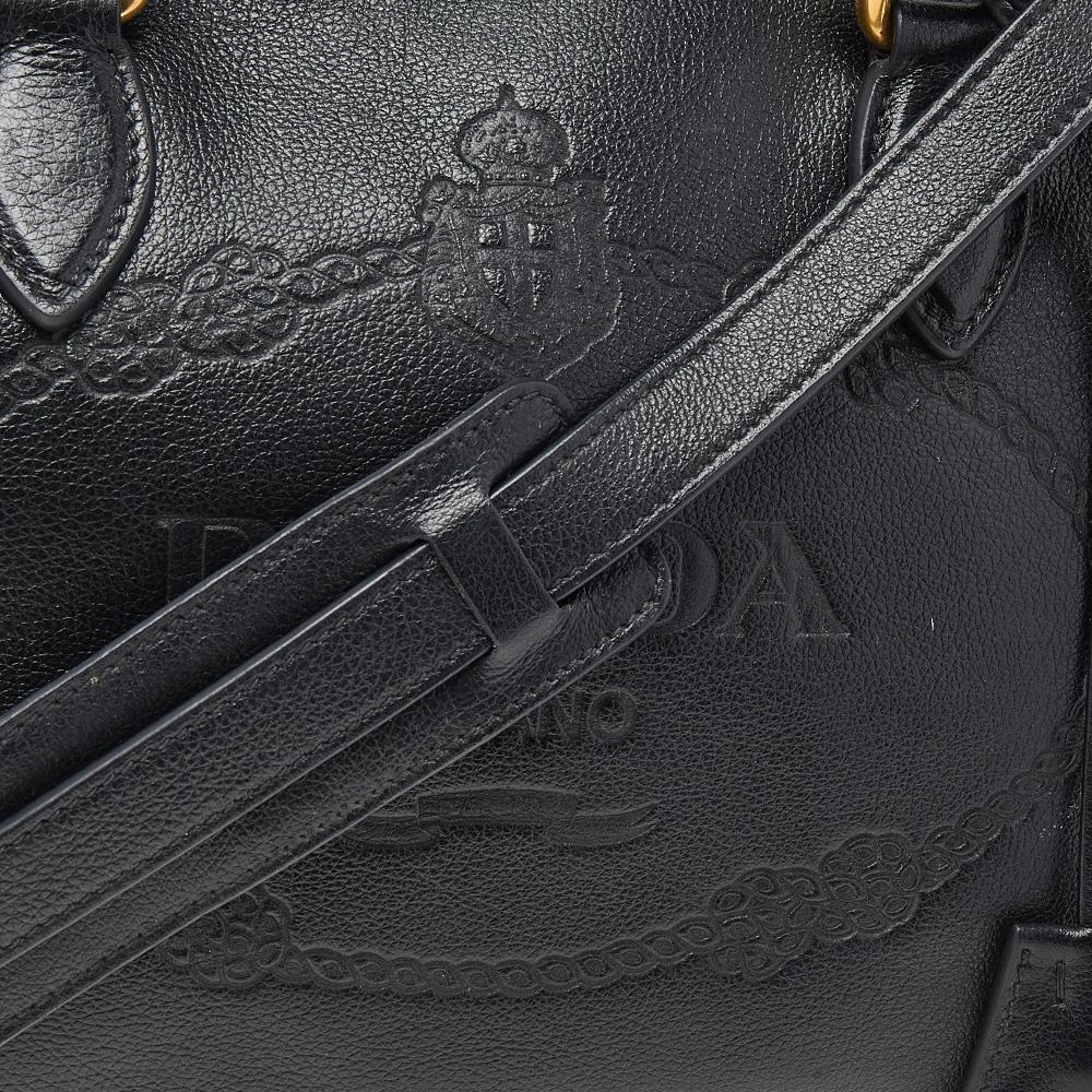 Prada Black Leather Borsa Mano Shoulder Bag 2