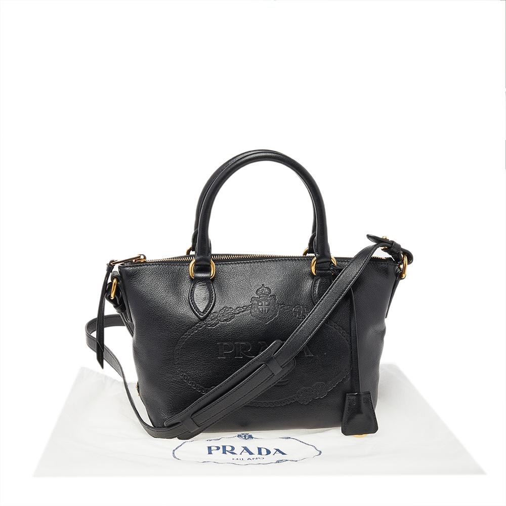 Prada Black Leather Borsa Mano Shoulder Bag 3