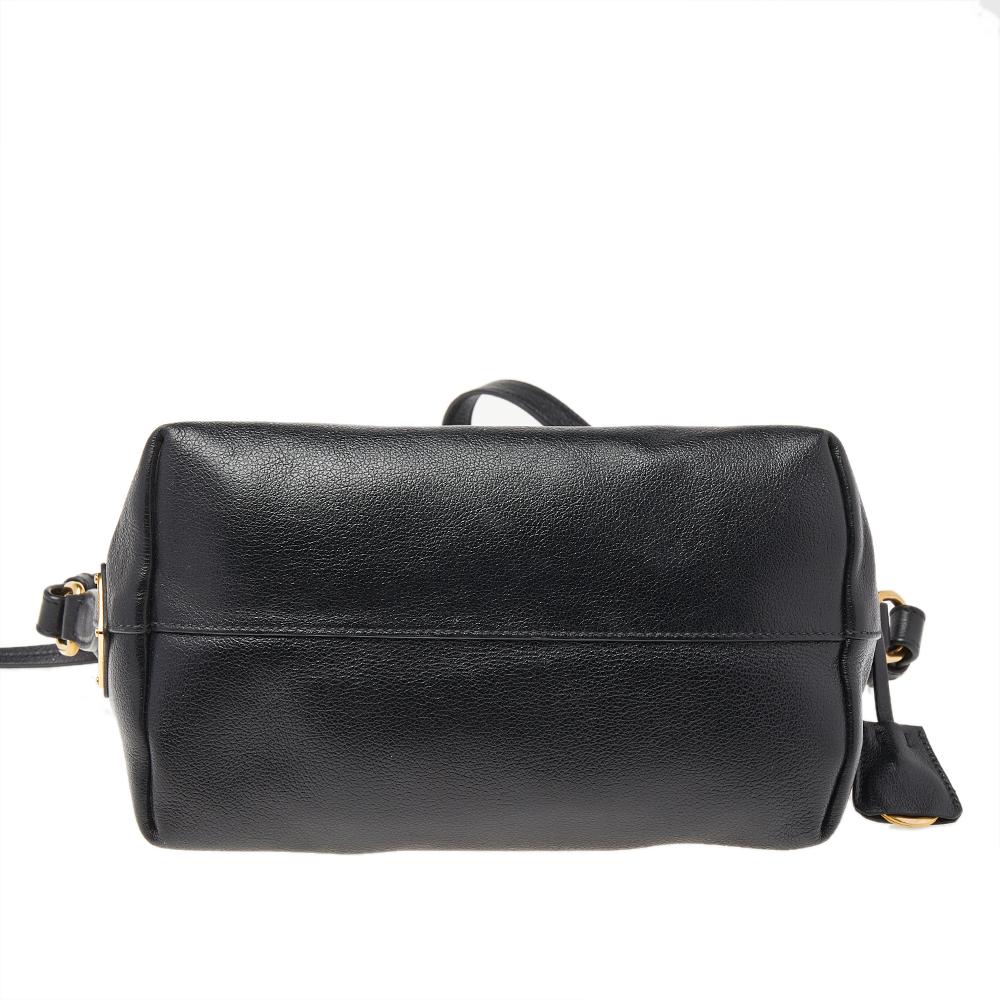Prada Black Leather Borsa Mano Shoulder Bag 5
