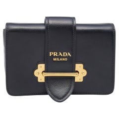 Used Prada Black Leather Cahier Belt Bag