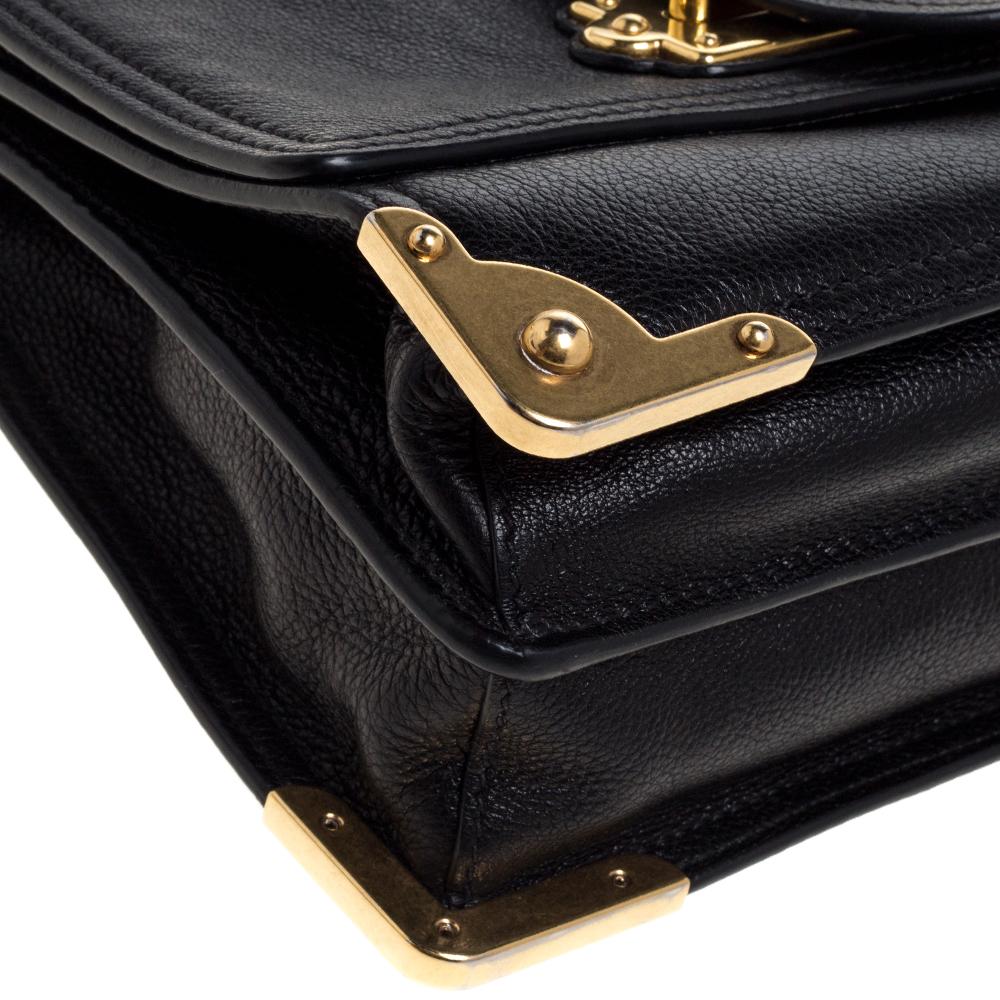 Prada Black Leather Cahier Flap Shoulder Bag 7