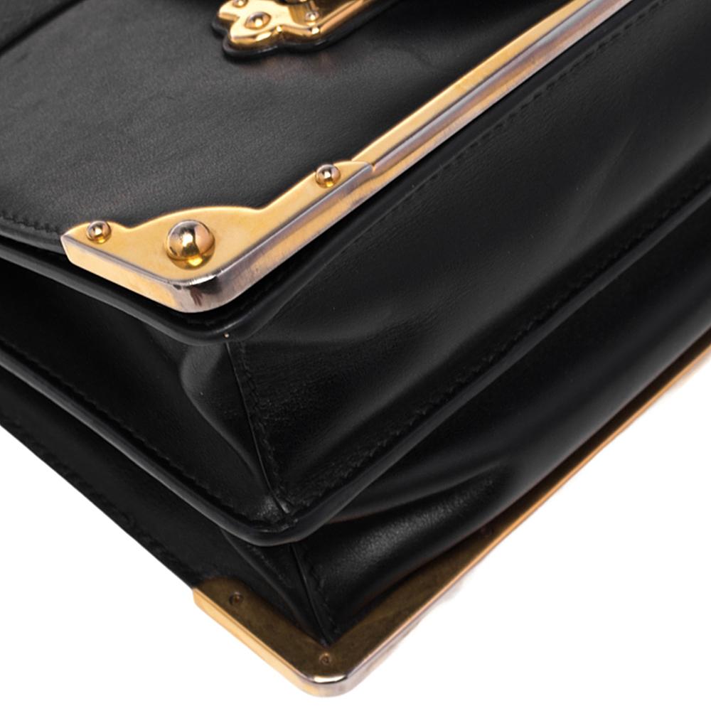Prada Black Leather Cahier Shoulder Bag 4