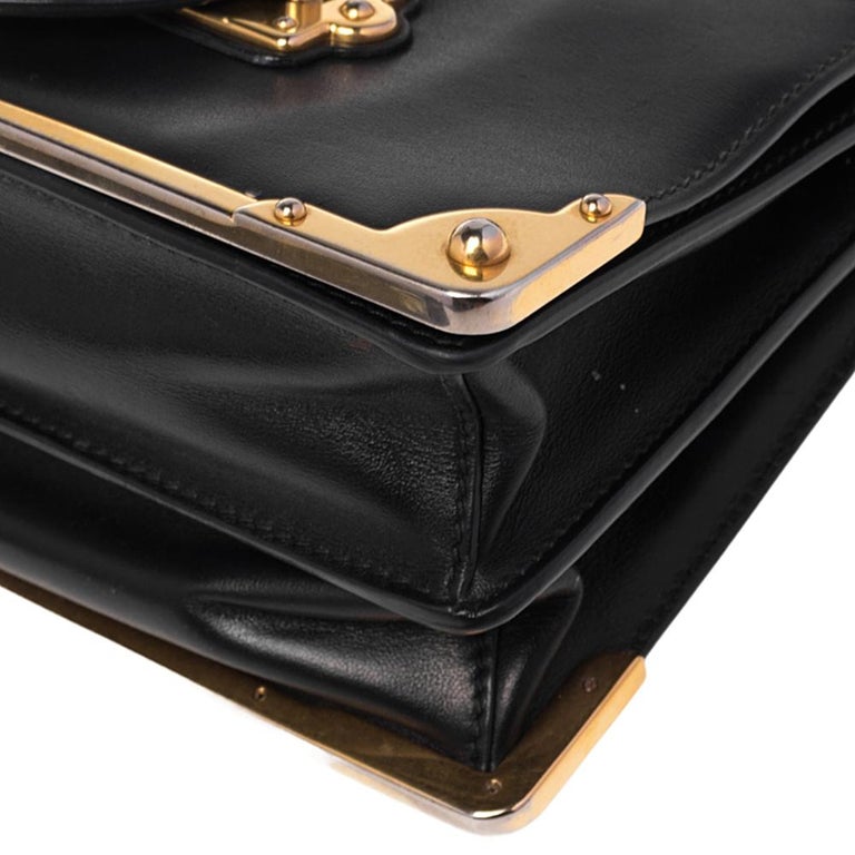 Prada Black Leather Cahier Shoulder Bag at 1stDibs