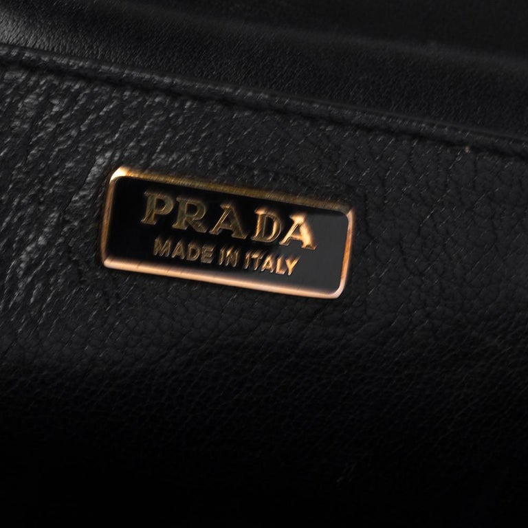 Prada Black Leather Cahier Shoulder Bag at 1stDibs