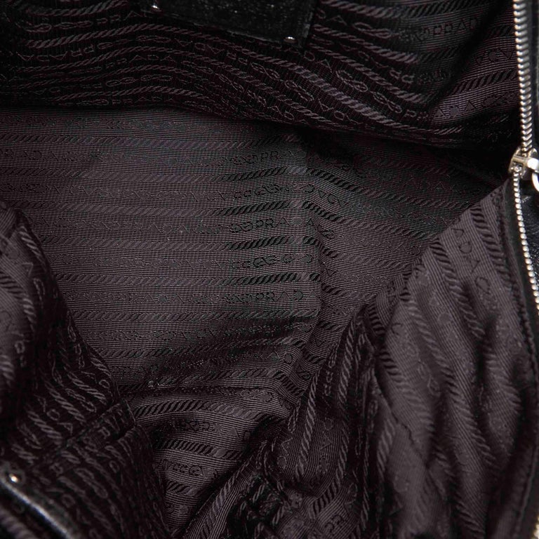 Prada Black Leather Cervo Lux Satchel Italy For Sale at 1stDibs