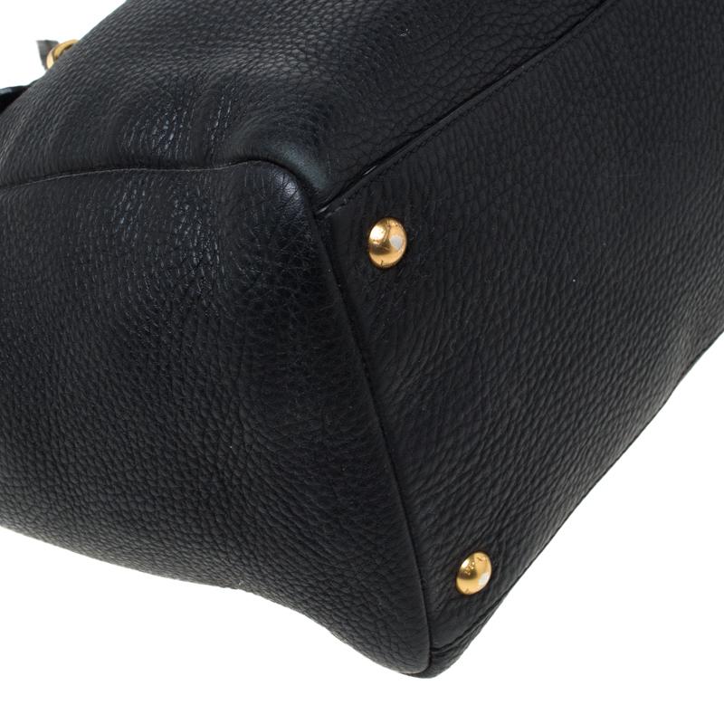 Prada Black Leather Cervo Pocket Tote 6