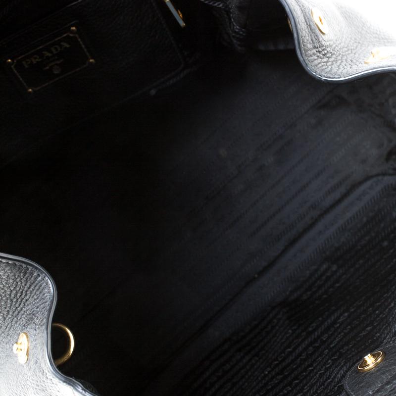 Prada Black Leather Cervo Pocket Tote 3