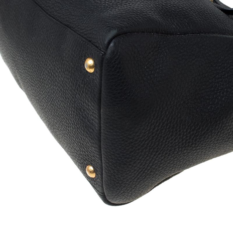 Prada Black Leather Cervo Pocket Tote 5