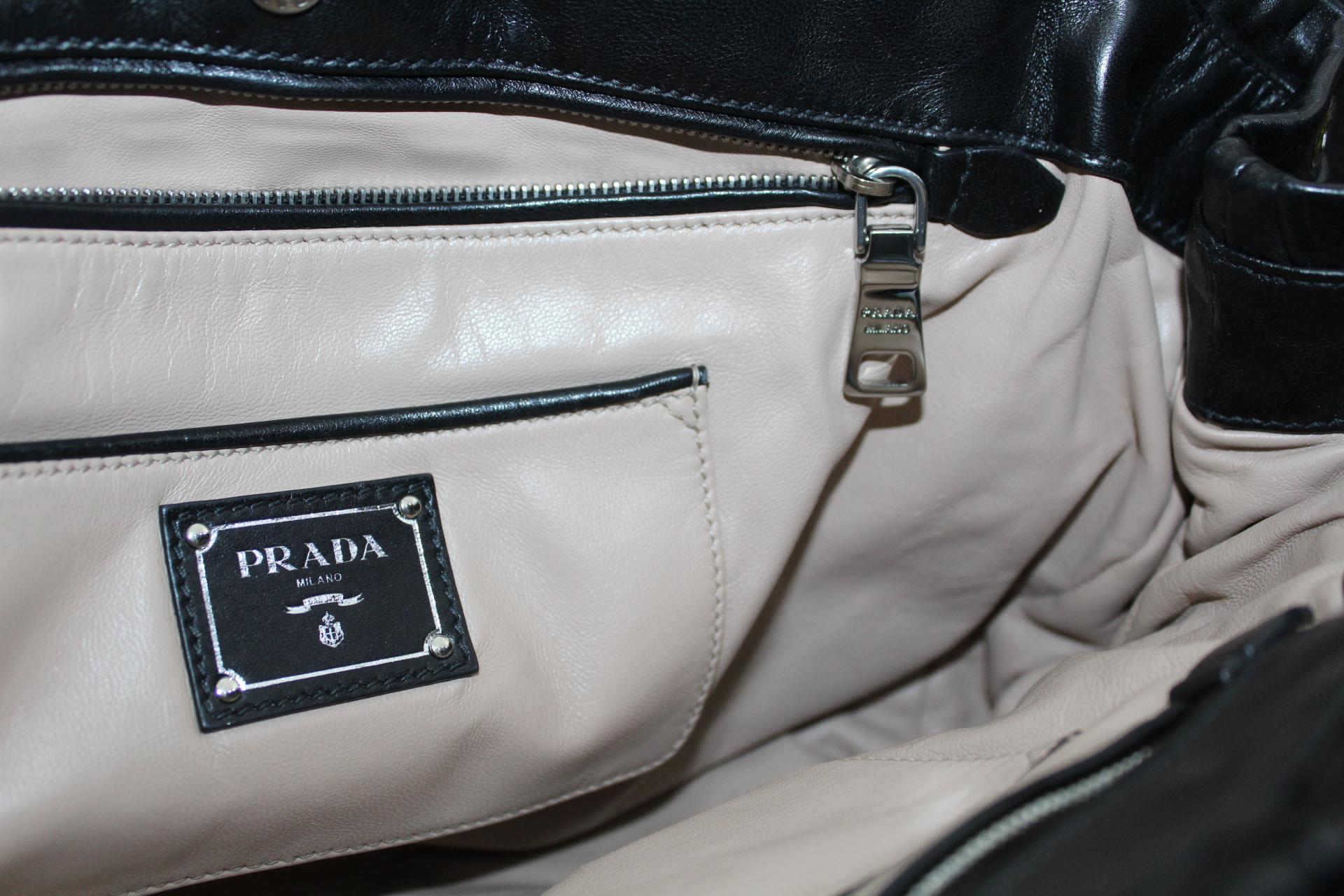 Prada Black Leather Clutch Bag 2