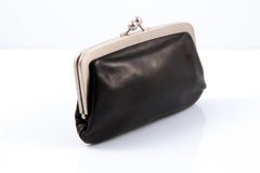 Prada Black Leather Coins Purse