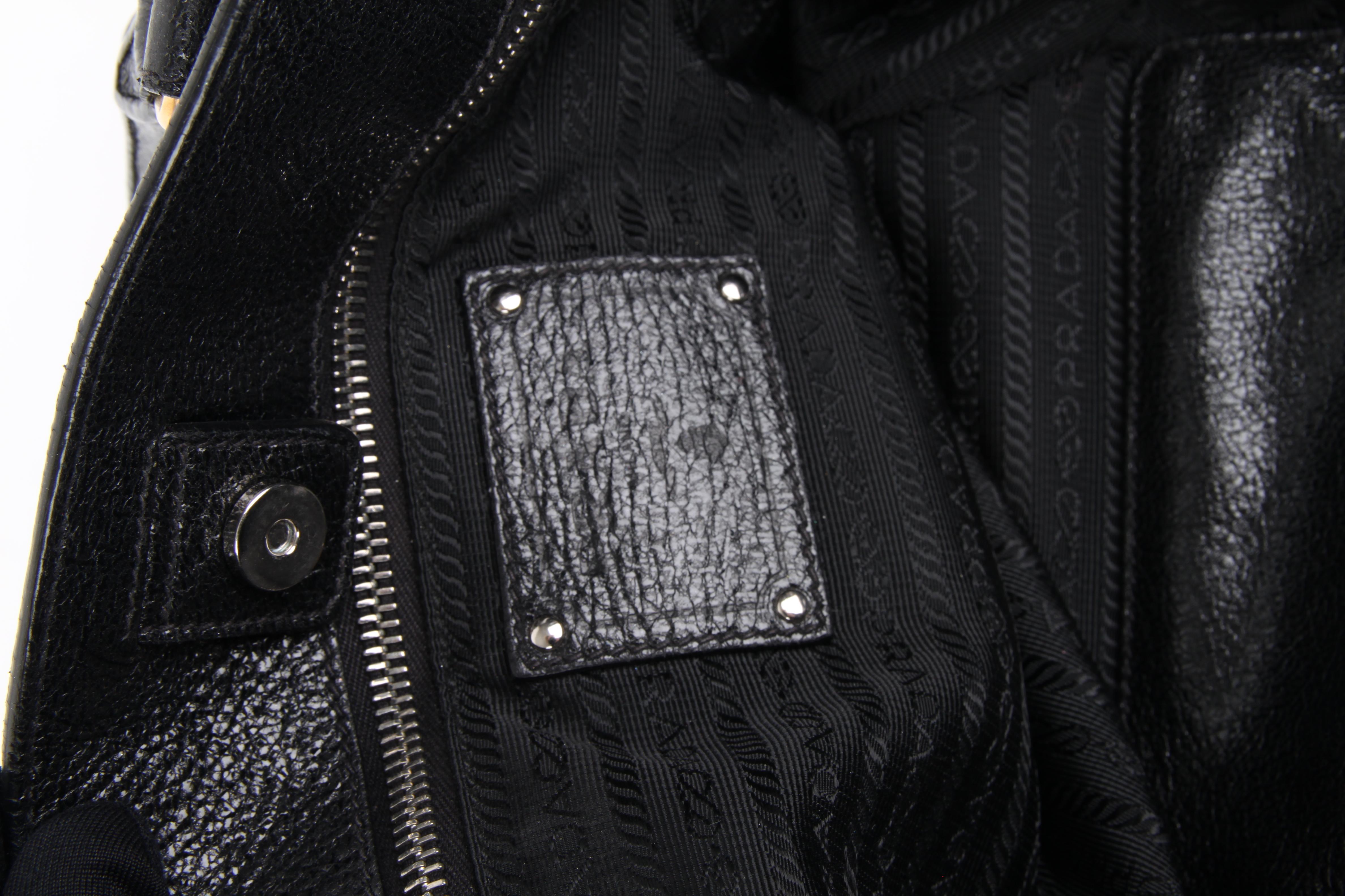 Prada Black Leather Crossbody Phenix Shopper Tote For Sale 5