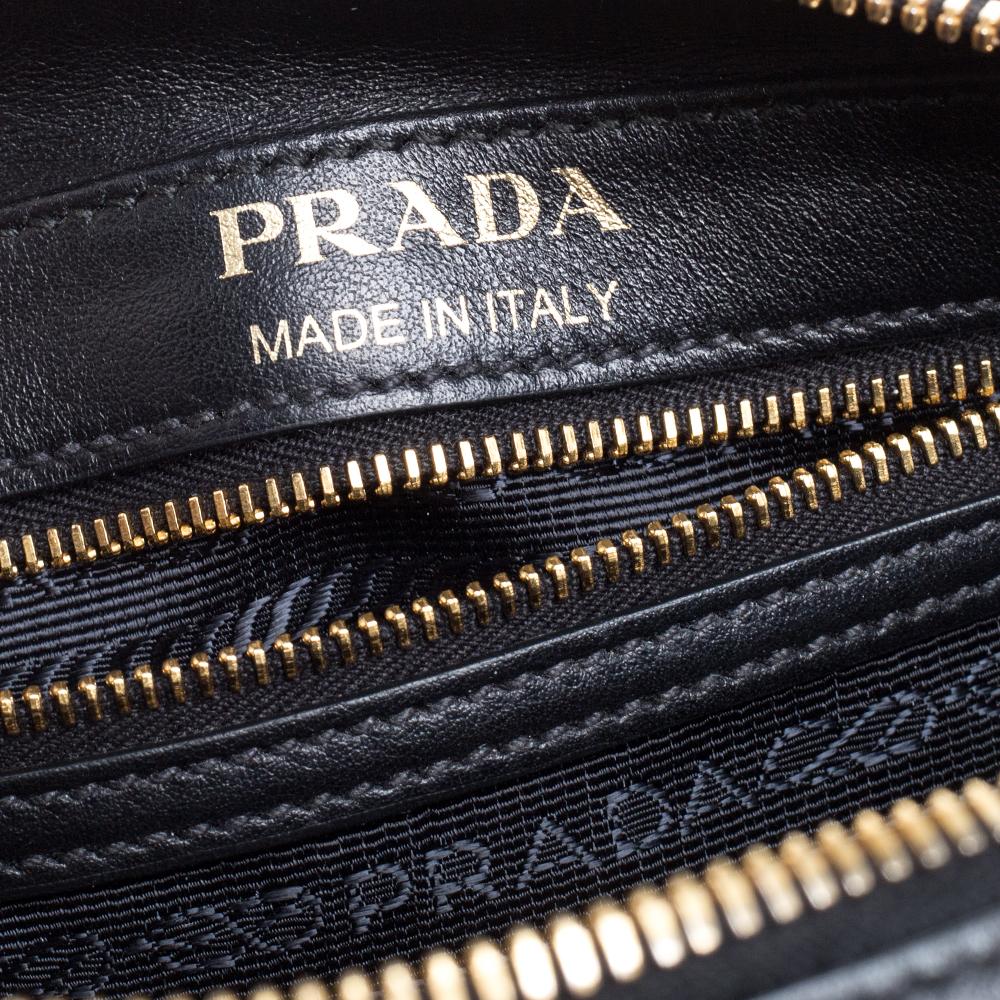 Prada Black Leather Crystal Embellished Crossbody Bag 3