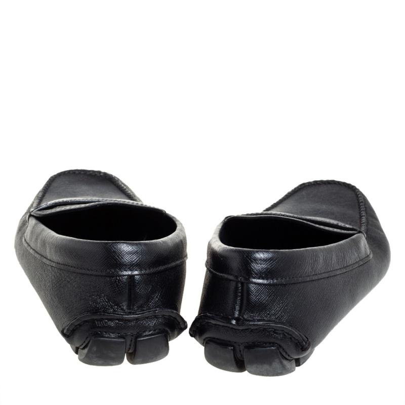 Prada Black Leather Driving Loafers Slze 42 2
