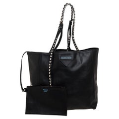 Prada Black Leather Etiquette Concept Tote