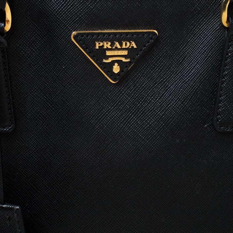 Prada Black Leather Executive Double Zip Tote 6