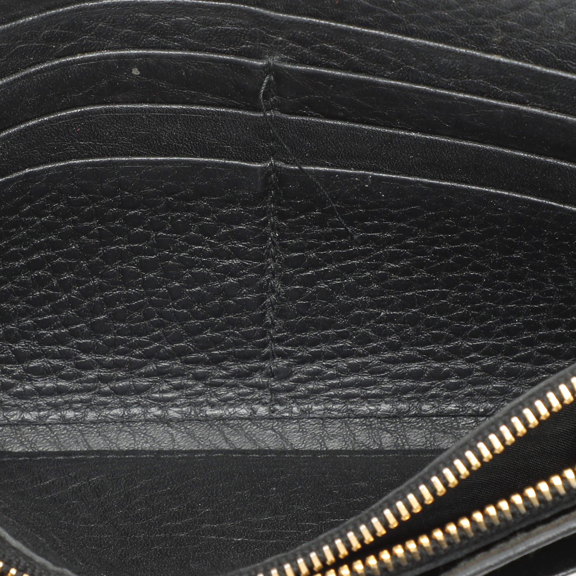 Women's Prada Black Leather Flap Continental Wallet For Sale