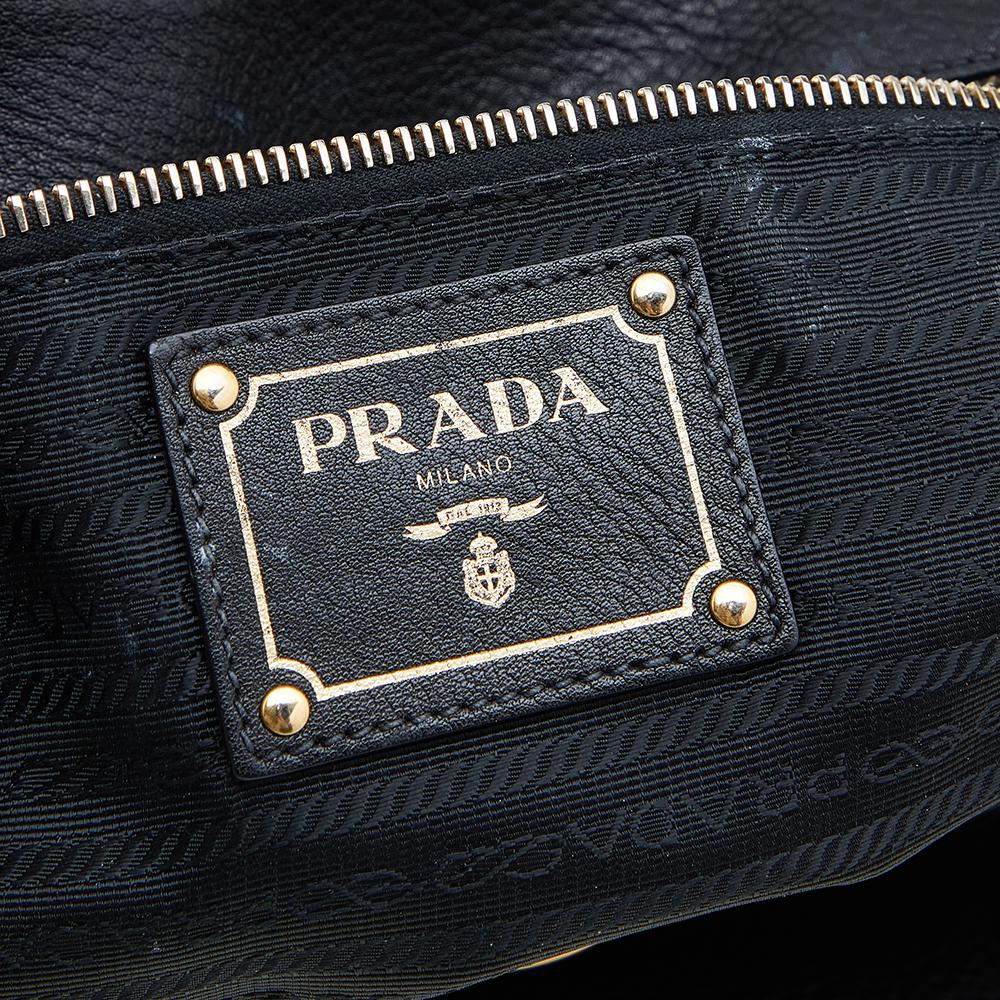 Prada Black Leather Flap Satchel 3