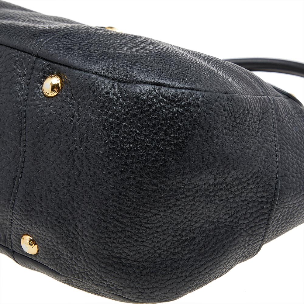 Prada Black Leather Flap Satchel 5