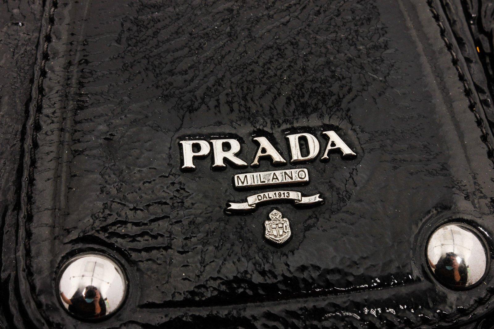 Prada Black Leather Gaufre Shoulder Bag 1